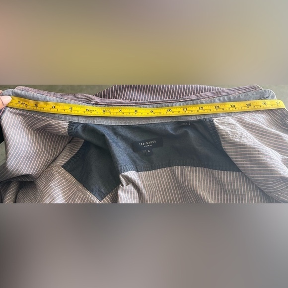 Ted Baker Men’s Blue Red Button Down Long Sleeve Business Casual Shirt Size 4 - Picture 9 of 10